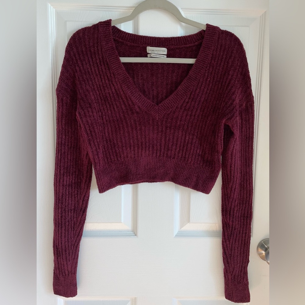 Urban Outfitters Cropped Velvet Sweater
